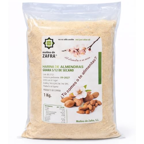 Harina de Almendra 100% Natural Molino de Zafra | Almendra Molida | SIN Gluten | Harina de Almendras 1kg Keto Ideal para Repostería Saludable y Dieta Keto | Rica en Proteínas y Fibra