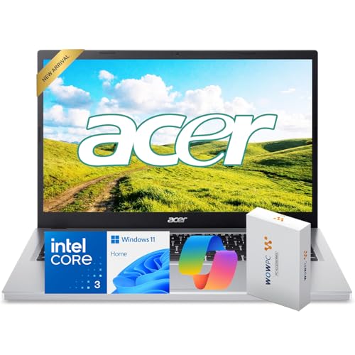acer Aspire 15 Laptop for Home & Work, Intel Core 3 N355(Beat i7-1165G7), 15.6” FHD, 8GB DDR5 RAM, 628GB Storage(128GB UFS+500GB External Drive),Wi-Fi 6, Windows 11, WOWPC Bundle, no Mouse