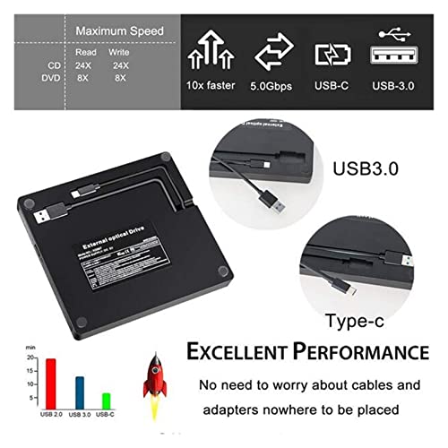 Reproductor DVD USB3.0 Externo CD DVD Portátil Negro miniatura 5