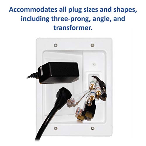 Legrand - Onq Wall Cable Concealer Kit, Flat Panel Tv Connection Kit With Cable Management Box, In Wall Tv Power Kit Hides Cords And Cables, Cable Hider Box Fits All Plugs, White, Ht2102Whv1 #TOP5