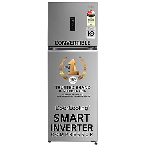 Image of LG 246 L 3 Star Frost-Free Smart Inverter Wi-Fi Double Door Refrigerator Appliance (GL-T262TPZX, Shiny Steel, Convertible & Door Cooling+)