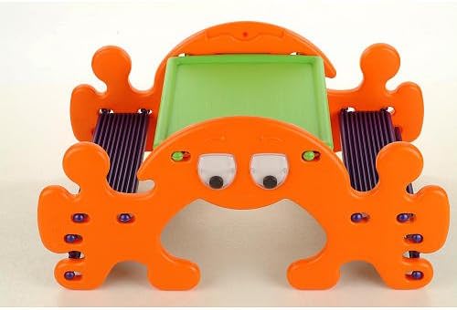 Mesa Picnic Table Fantasma - See-saw Tables for Your Children - Monster Look - Creative Design and Colorful - Orange Color Base, Green Table and Violet Seat - Easy Assembly - No Tools Required