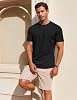 Camisetas de Manga Corta de Mezcla de Algodón COOFANDY para Hombre, Cuello Redondo, Casual Básico de Verano 8