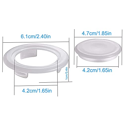 Kechio 2 Inch Patio Table Umbrella Hole Ring And Cap Set, Standard Size Umbrella Thicker Hole Ring Plug And Cap Set (Translucent, 2 Set) #TOP2