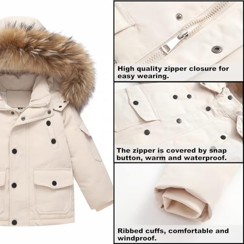 Kids Ski Jacket Bib Pants Set Winter Snowboarding Rain Coats Girls Boys Snow Suits Waterproof Snowboarding Outfit (White, 2-3 Years)4