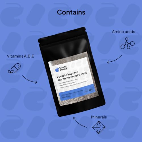 Shrimp Food Pellets Aquarium Shrimp Food, Freshwater Shrimp Supplies, Neocaridina Shrimp Food Pellets 1.75 oz (50 g) (Protein)