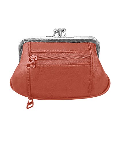 Womens Leather Coin Purse Mini Wallet Metal Frame Credit Card Case, New By Improving Lifestyles