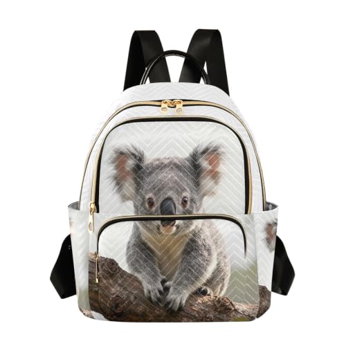 Sac à dos koala gris grande capacité en polyester léger pour femme