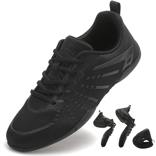 Kvwqoty White Cheerleader Shoes Cheer Shoes Girls Cheerleading Black Cheer Sneakers Dance Athletic Women Gymnastic Competition Sports Flexible Kid Youth Adult Big Kid Size 4.5 Women 6.5 Black 38