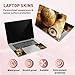 PLIGREAT Laptop Skin Sticker Decals Fits 12" 13" 13.3" 14" 15 inch Laptop Universal Vintage Compass Style Vinyl Reusable Notebook Watercolor Art Protector Netbook PC Cover Decal