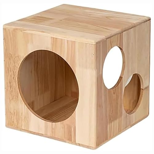 猫トンネル猫おもちゃ猫遊び道具猫木屋四季に適した個人猫ベッド正方形のデザイン万能通気構造多機能猫タワーファッション室内猫屋別荘風 (2つの大きな穴+2つの小さな穴)