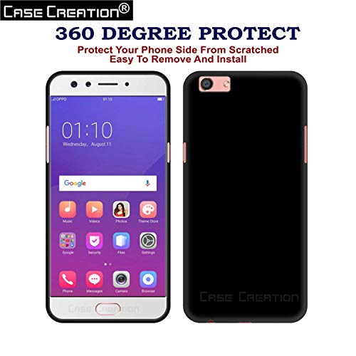 Image of Case Creation for OppoF3 2017 Back case, Oppo F3 Slim Flexible Smart Look case with 360 Camera All Angle Protection (Pure Black)