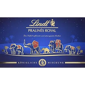 Lindt Royal Pralinen | 300g Pralinen-Geschenk | 30 Pralinen in 15 königlichen Sorten mit und ohne Alkohol | Ideales Schokoladen-Geschenk