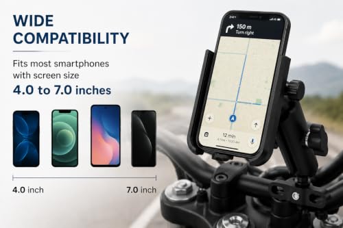 Image of CERLINK Universal Bike & Motorcycle Mobile Holder - 360 Rotatable Phone Mount for Bicycle & E-Bike, Adjustable Handlebar Clamp, Secure Anti-Slip Grip