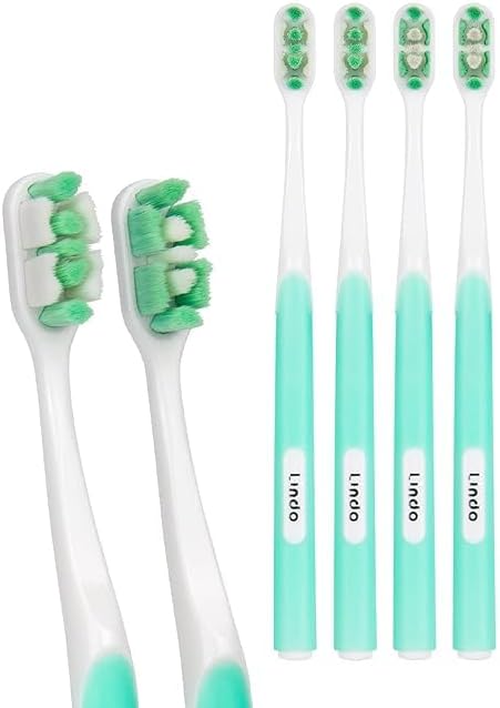 - Lindo Ultrafine Toothbrush - for Sensitive Gums and Teeth, 12000+ Ultra Fine Bristles, Soft and Gentle, Deep Clean, Pack of 4
