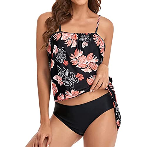 Tankini anti-complexes chic débardeur de bain rose fluide short S