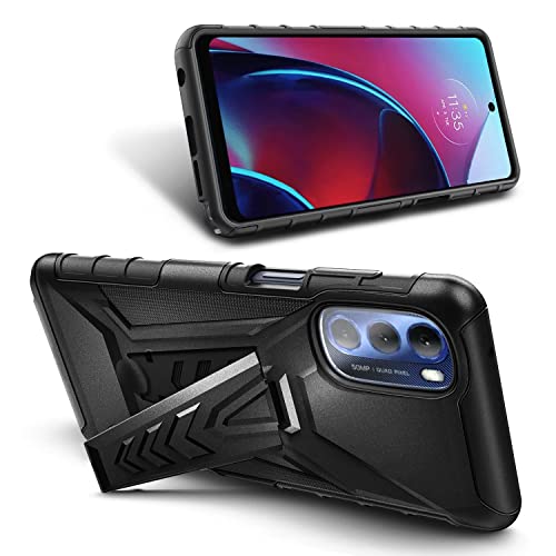 Nznd NZNDMOTOG5G22HSTBLK Case For Motorola Moto G 5G (2022) With Tempered Glass Screen Protector (Maximum Coverage), Belt Clip Holster thumb #2