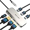 Laptop Docking Station, WAVLINK Triple 4K Docking Station with Dual HDMI, DP, 100W PD in, 3 USB-A2.0 for Wireless Device, Compatible with Dell/HP/Lenovo etc, Windows Systerm Computer Only
