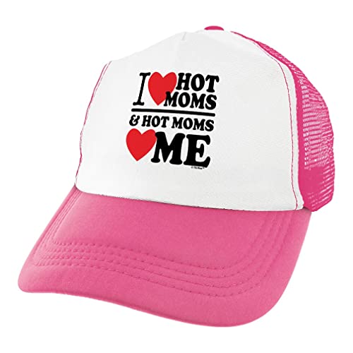 I Heart Hot Moms and Hot Moms Love Me Trucker Hat, rose, M/L Cover