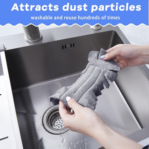 Image of Zubebe 20 Pcs Reusable Duster Refills Fleece,Stylish Color | Soft Polyester Fiber Flat Duster Refill Multi Surface Washable Cleaning Pad Tools for Home, Blinds, Car, Pet, Furniture, Fans