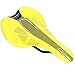 Acouto Fiber Mountain Bike Saddle - Soft Leather Cushion for Road and Mountain Bikes - Comfortable Bike Accessory in Yellow Color