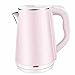 Produktbild RY Wasserkocher Rosa Wasserkocher-Wasser-Heizungs-304 Nahrungsmittelgrad-Edelstahl-Hauptkessel 1.8 Liter Kapazität 1500 Watt, Schnelles Kochen, Selbstabschaltung, kochgeschützter Schutz