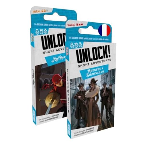 Asmodee Space Cowboys Unlock! Short Adventure: Red Mask + Asesinato en Birmingham - Juegos de Cartas para Adultos y Niños a Partir de 10 Años - Versión Francesa