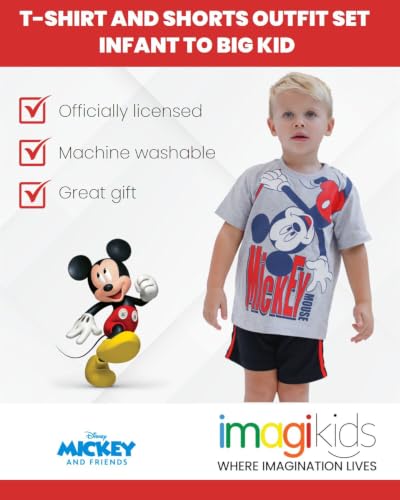 Image of Disney Mickey Mouse T-Shirt and Shorts Outfit Set Infant to Big Kid Sizes (12 Months - 12)