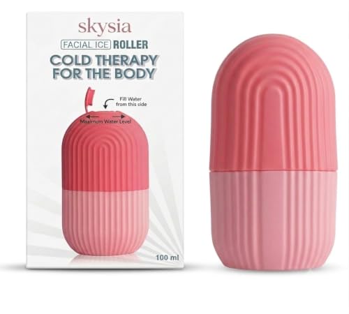 skysia Ice Roller for Face | Facial Ice Roller for Men & Women | Reusable & Unbreakable Face Massager for Glowing Skin, Puffy Eyes & Skin Tightening | 100ml Cold Therapy Skincare Tool | (Pack of 1)