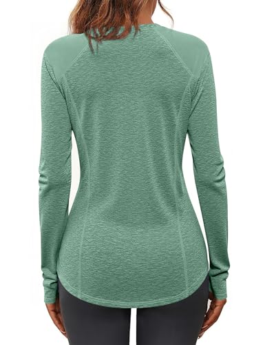 Gyabnw Activewear tops voor dames met lange mouwen voor UK UPF 50+ hardlooptop voor dames, ronde hals, lichtgewicht, zacht, sneldrogend T-shirt - Afbeelding 3