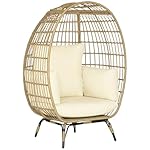 Outsunny Rattansessel in Korbform Khaki
