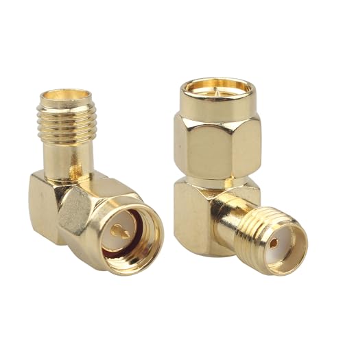 Futheda 4PCS SMA Male to Female Right Angle 90 Degree Elbow Connector Gold-Plated RF Adapter Compatible with 4G LTE Antenna FPV Drone Backup Camera Wi-Fi Router Radio Walkie Talkie Signal Booster - Image 2
