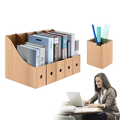 Revistero de Cartón,5 Piezas Revista Archivador,Archivos Organizador,para Escuela Dormitorio Oficina Papelería Hogar Material Oficina Almacenamiento Archivos Cover