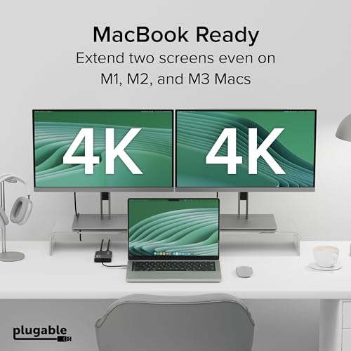 Adaptador USB C a HDMI Dual Monitor 4K 60Hz Plugable miniatura 3