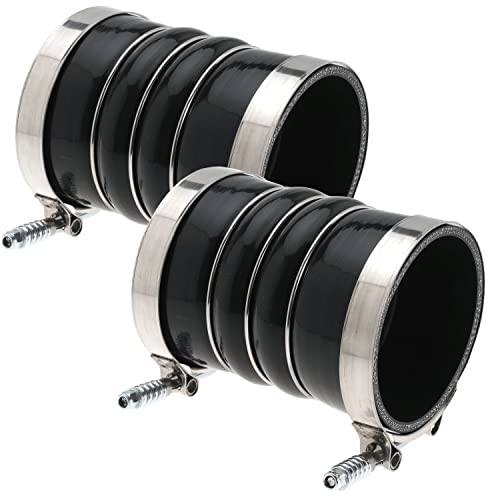 Image of Silicone Charge Air Cooler Hump Hose Boot Set 4 inch X 6 inch 4 inch with T Bolt Clamp Black