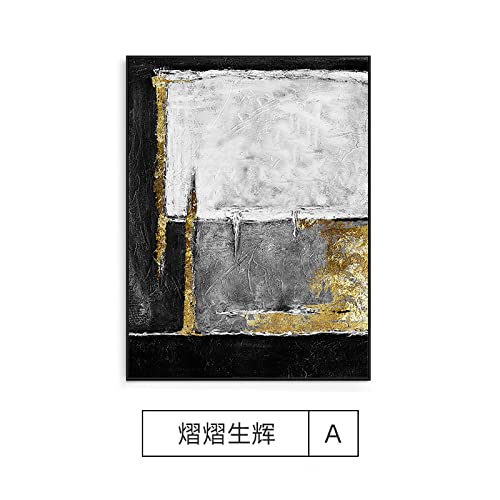 Peinture abstraite géométrique moderne 50x75cm pour décoration salon - 3