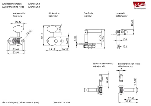 Guitar Machine Heads - Grandtune - Schaller - Acoustic Guitar - Chrome #TOP1