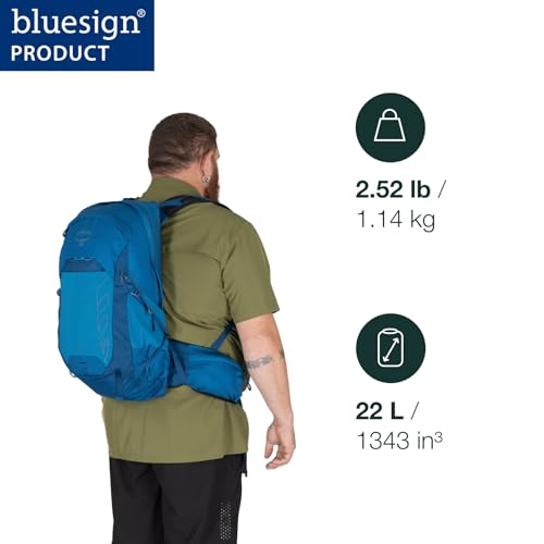 Osprey Talon 22L Men's Lightweight Hiking Backpack - Small Daypack for Travel & Camping, Green Canopy/Pine Leaf, Extende - Additional View
