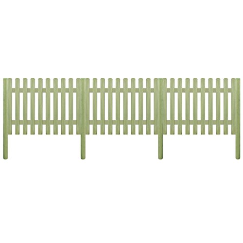 FZYHFA Fence with Pine Wood Poles Impregnated 5.1m 170cm 6/9 cm Beautiful Design, Sturdy and Reliable Also Resistant Garden Fence External barriers