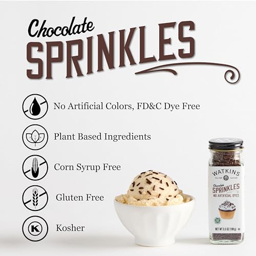 Image of Watkins Chocolate Decorating Sprinkles, 3.5 Ounce, Pack of 3
