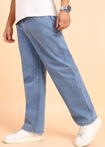 Image of MONTREZ Straight Fit Men Blue Mid Rise Jeans