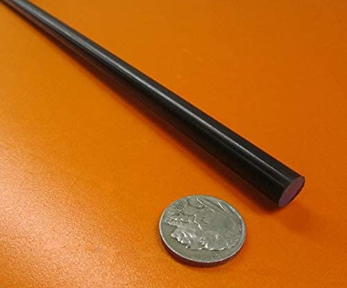 Miniatura 3 de Varilla redonda de acetal POM negro Delrin 0.375" (38") de diámetro x 5 pies de longitud, 4 piezas