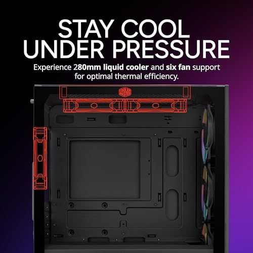 Image of Cooler Master Elite 302 Micro-ATX High Airflow Minimalist PC Case, 365mm GPU Max, Compatible RTX 5080|RX 7090 XT, 280mm AIO Max, Type C, Tempered Glass, Triple 120mm aRGB Fan, Intakes Grill