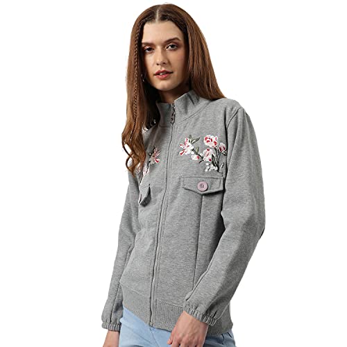 Image of PINACOLADA Women's Colorblock Sweatshirt with Ribbed Hem for Casual Wear | Low-High Neck | Long Sleeve | Button Closure | Cotton Sweatshirt Crafted with Comfort Fit for Everyday Wear