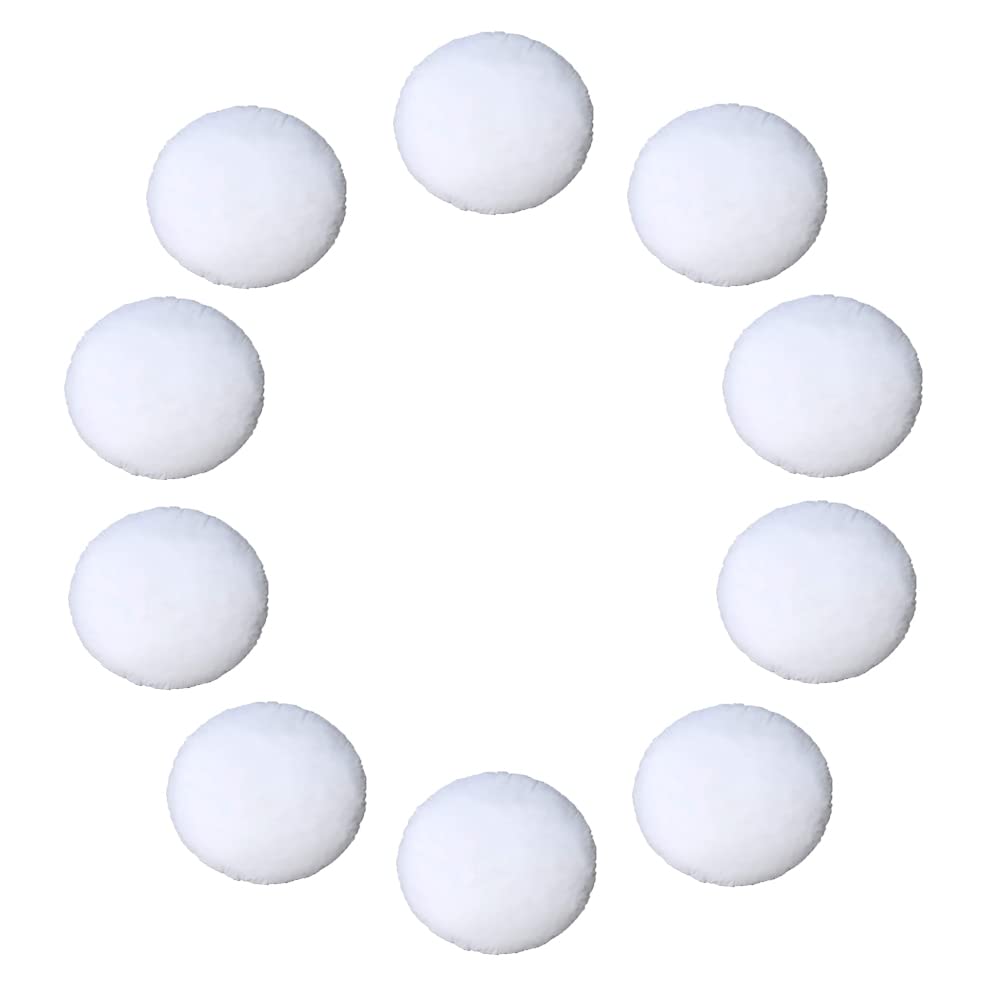 Set of 10 Hypoallergenic Cushion Pad Stuffer Pillow Hollowfibre Round Sham White Bounce Back 12"
