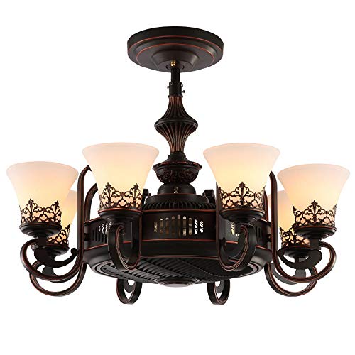 SOLUCKY Modern Steampunk Light Chandelier with Remote Control, Negative Ion Invisible Ceiling Fan Light for Lighting, Fans and Clean Air steampunk buy now online SOLUCKY Modern Steampunk Light Chandelier with Remote Control, Negative Ion Invisible Ceiling Fan Light for Lighting, Fans and Clean Air steampunk buy now online