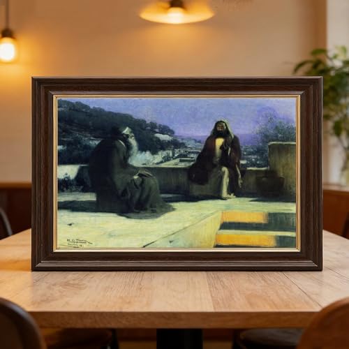 Tableau Henry Ossawa Tanner Nicodemus Visiting Jesus impression toile 61x91cm - 6