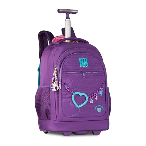 Mochila Carrinho RB Grande Rodinha Escolar Feminina Menina (Roxo)