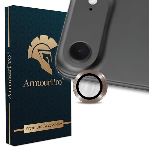 Image of ArmourPro Premium Camera Lens Protector Tempered Glass Compatible For iPhone Air Tough HD Individual Aluminum Alloy Rings 9H Camera Cover, Scratch-Resistant,Camera Lens Protection| Gold