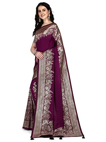 Image of Mehrang Women's Pure Kanjivaram Silk Saree Banarasi Silk Wedding Sarees for Women with Blouse Piece